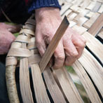 Owen Jones making an oak swill at Hatfield Living Crafts fair 2017